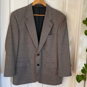 Marks & Spencer Cashmere Wool Black and White Houndstooth Blazer Short classic